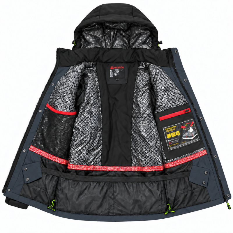 Термокуртка зимняя Audsa мужская M-3XL мембранная Omni-Heat,M, Графит