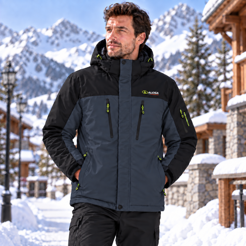 Термокуртка зимняя Audsa мужская M-3XL мембранная Omni-Heat,M, Графит