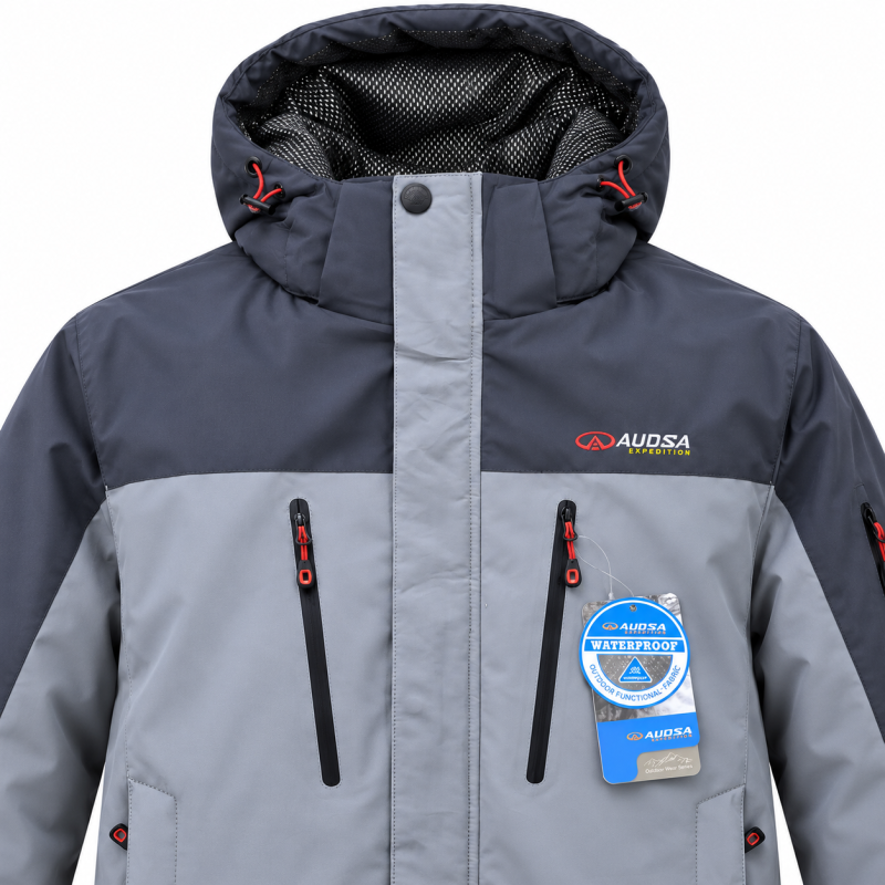 Термокуртка зимняя Audsa мужская M-3XL мембранная Omni-Heat,M, Серый