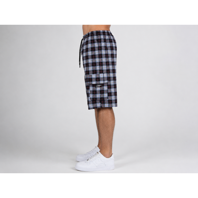 Мужские бриджи Sport в клетку XL-5XL — легкие шорты с карго карманом,Белый с коричневым, XXXL