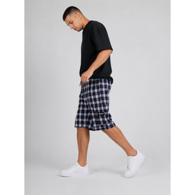 Мужские бриджи Sport в клетку XL-5XL — легкие шорты с карго карманом,Белый с коричневым, XXXL