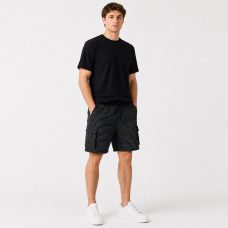 Шорти чоловічі Sport в клітинку 2XL-6XL - літні карго шорти на резинці,Чорний, 4XL