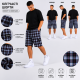 Мужские бриджи Sport в клетку XL-5XL — легкие шорты с карго карманом,Белый с коричневым, XL