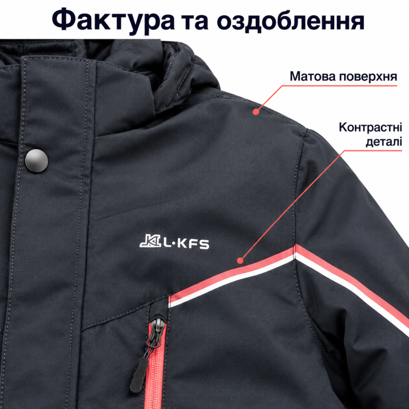 Зимняя мембранная куртка ZGH для мальчика, Черный, 152