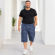 Бриджі чоловічі Sport великі розміри 2XL-6XL карго в клітинку, Синій з блакитним, XXL