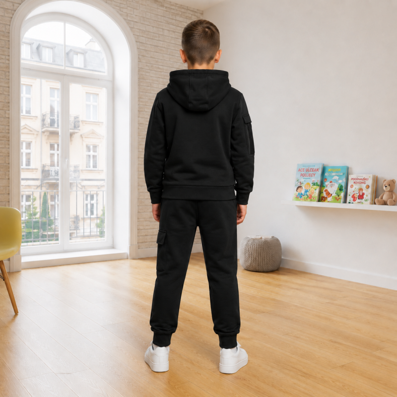 Спортивный костюм Happy House для мальчика 4-12 лет с карго карманами,Черный 134-140