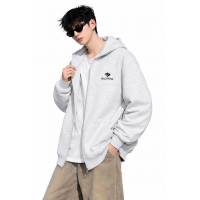 Зип худи для хлопчика oversize підліткове на блискавці щільне з капюшоном JP, Світло-сірий, 140