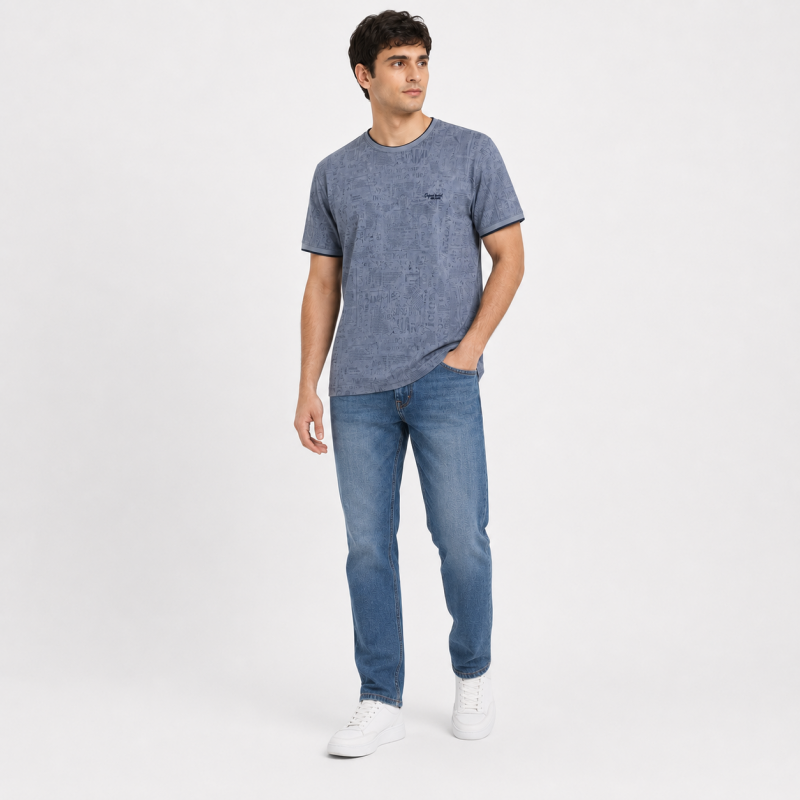 Футболка чоловіча Red-Down 2XL-5XL - великі розміри, 95% бавовна 5% еластан,XXL,Сірий
