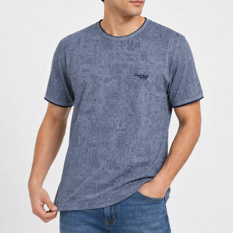 Футболка чоловіча Red-Down 2XL-5XL - великі розміри, 95% бавовна 5% еластан,XXL,Сірий