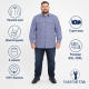 Рубашка мужская Gold Golf Man в клетку большие размеры,8XL, Синий с белым
