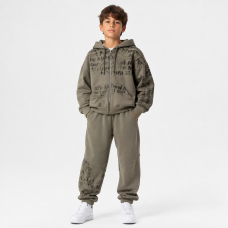 Костюм спортивный Nice Studio для мальчика оверсайз,Оливковый 150