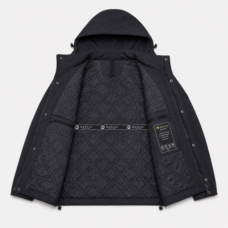 Куртка демисезонная M.a.d.i.s.s. мужская M-4XL на подкладке,Черный, XXXL