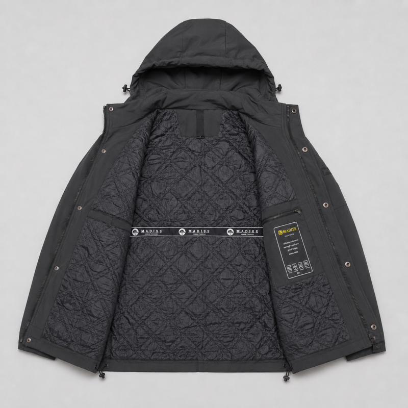 Куртка демисезонная M.a.d.i.s.s. мужская M-4XL на подкладке,Графит, XXL