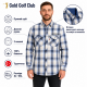 Чоловіча сорочка Gold Golf Man у клітку довгий рукав XL-5XL з 3 кишенями,5XL, Бежевий з синім