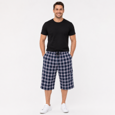 Чоловічі бриджі Sport в клітинку XL-5XL - легкі шорти з карго кишенею,Синій з червоним, 5XL