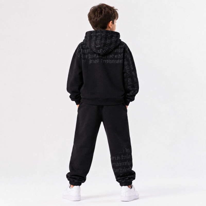 Костюм спортивный Nice Studio для мальчика оверсайз,Черный 150
