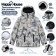 Куртка демисезонная Happy House для мальчика 8-15 лет оверсайз,Оливково-серый камуфляж,  164