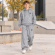Теплый костюм Alder для мальчика с худи и брюками Baggy,Серый 158