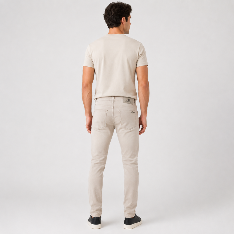 Чоловічі джинси CDEVOIR slim fit звужені, 30, Бежевий