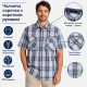 Чоловіча сорочка Gold Golf Man в клітинку зі 100% бавовни з коротким рукавом, 5XL, Білий з сірим