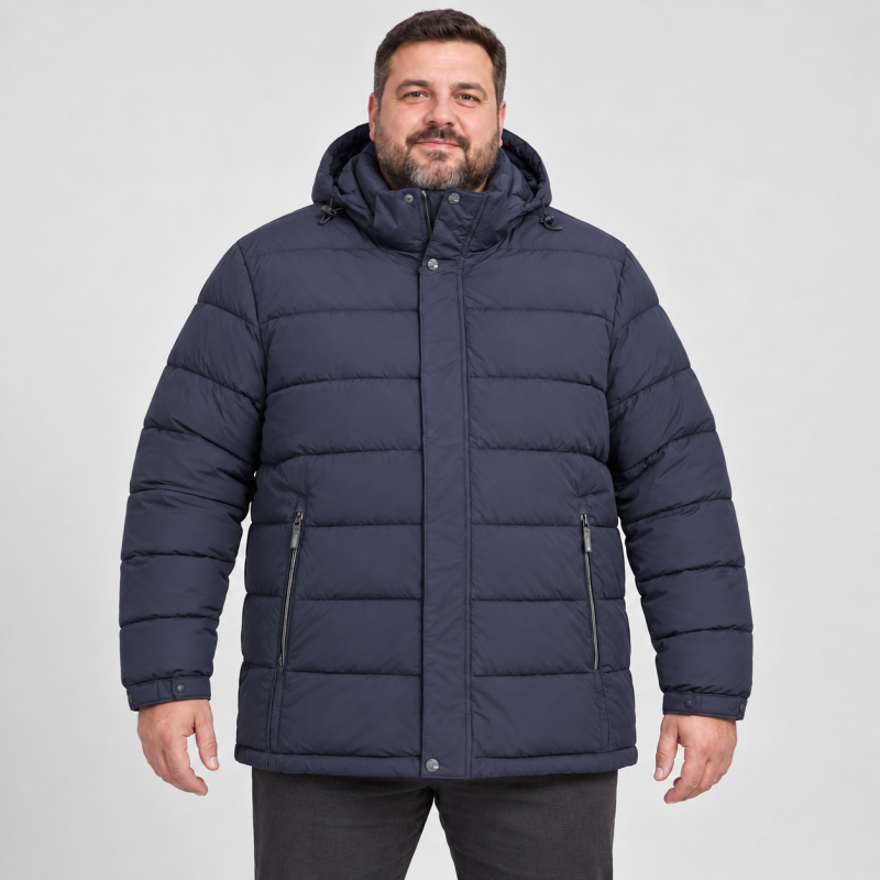 Мужская куртка еврозима SAZ больших размеров с капюшоном,8XL, Темно-синий