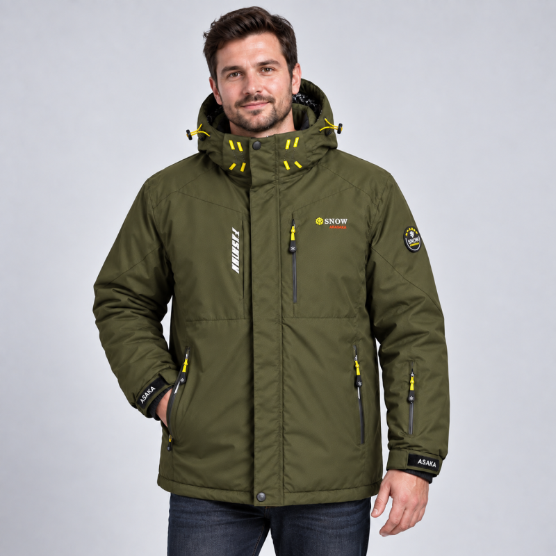 Термокуртка Snow мужская XXL-6XL зимняя мембранная Omni-Heat,XXL, Хаки