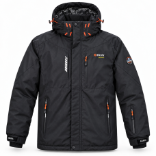 Термокуртка Snow мужская XXL-6XL зимняя мембранная Omni-Heat,XXL, Черный