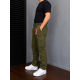 Штани чоловічі карго Iteno Tophero літні прямі тонкий денім з поясом, 33, Темний хакі