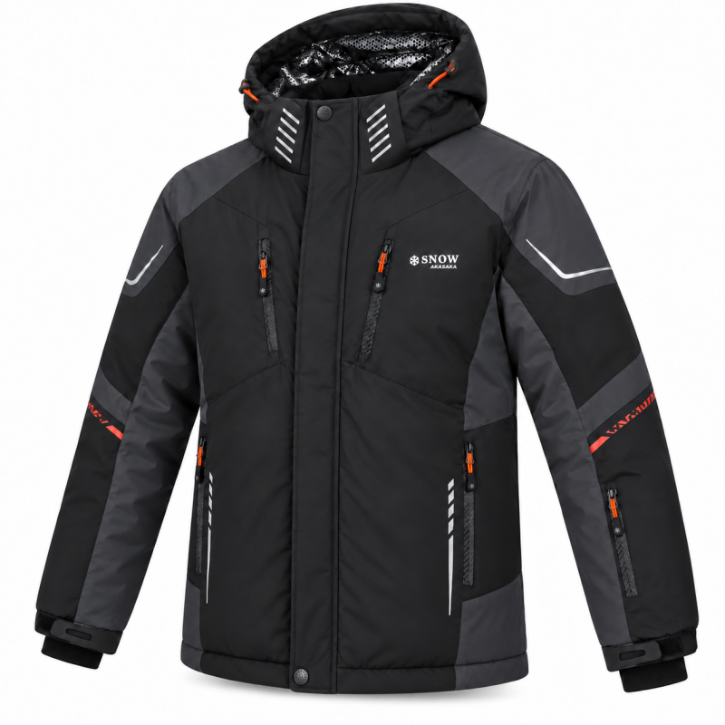 Термокуртка зимняя Snow мужская M-3XL мембранная Omni-Heat,XXXL, Черный