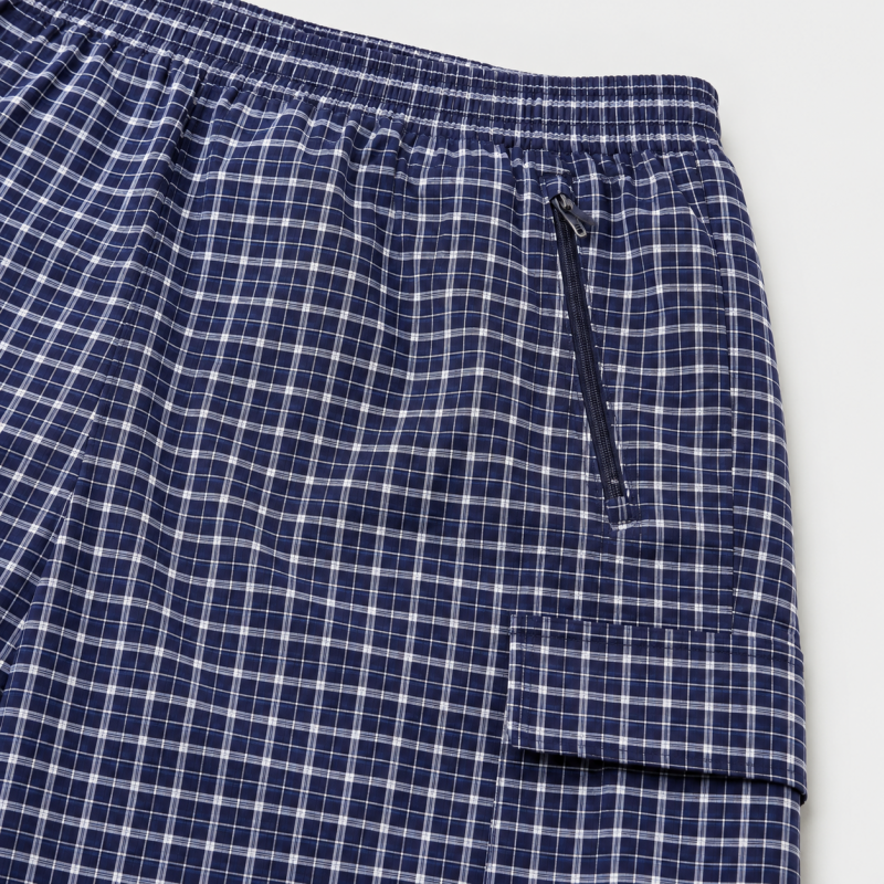 Бриджи мужские Sport большие размеры 2XL-6XL карго в клетку,Темно-синий, XXXL