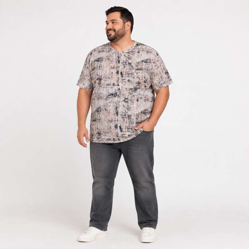 Футболка чоловіча Cracow марлевка 6XL-9XL - великі розміри, вільний крій, 8XL, Пісочний
