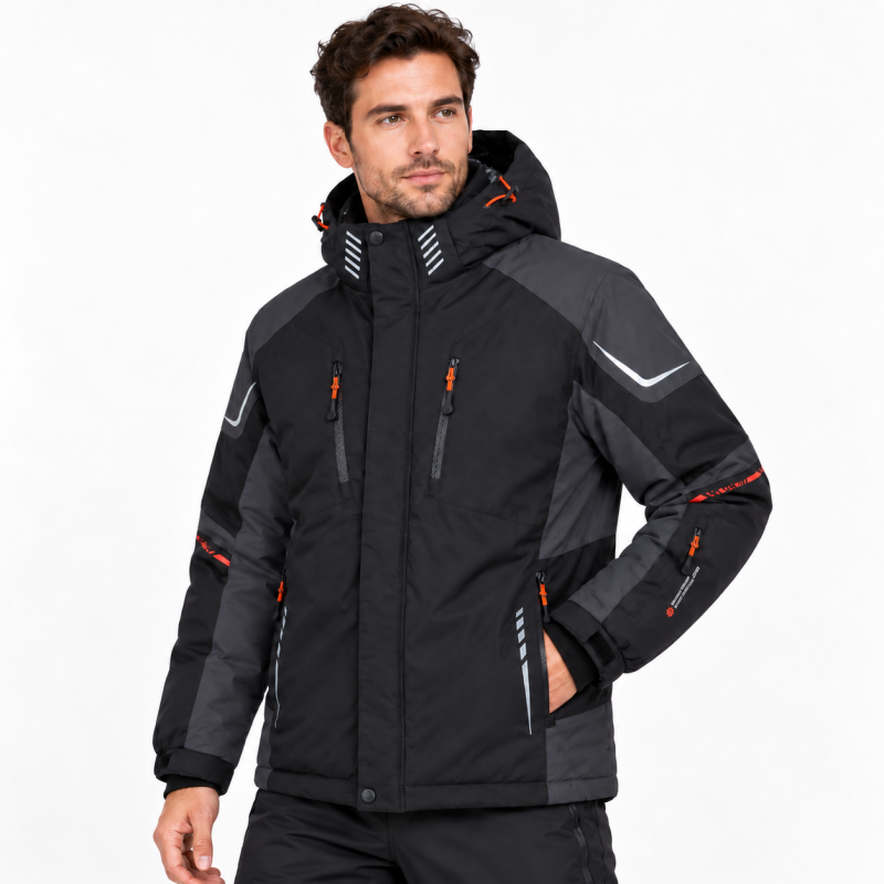 Термокуртка зимняя Snow мужская M-3XL мембранная Omni-Heat,L, Черный