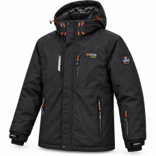 Термокуртка Snow мужская XXL-6XL зимняя мембранная Omni-Heat,6XL, Черный