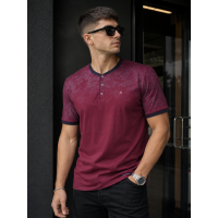 Футболка Red Down чоловіча 6XL-9XL великого розміру бавовна еластан, 6XL, Бордовий