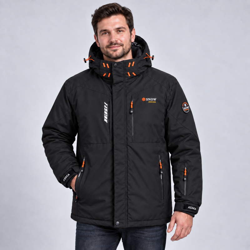 Термокуртка Snow мужская XXL-6XL зимняя мембранная Omni-Heat,5XL, Черный