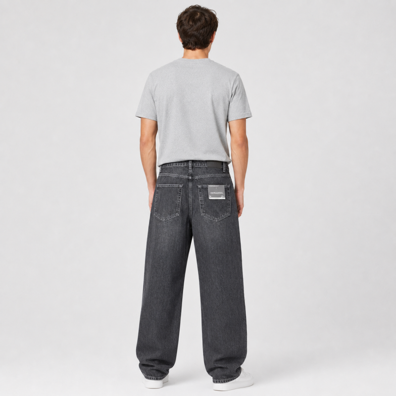 Джинсы широкие Difransel baggy мужские 100% коттон,34  Темно-серый