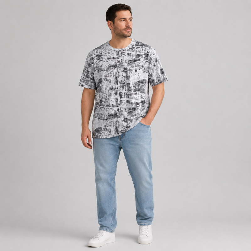Футболка чоловіча Cracow марлевка 6XL-9XL - великі розміри, вільний крій, 8XL, Сірий