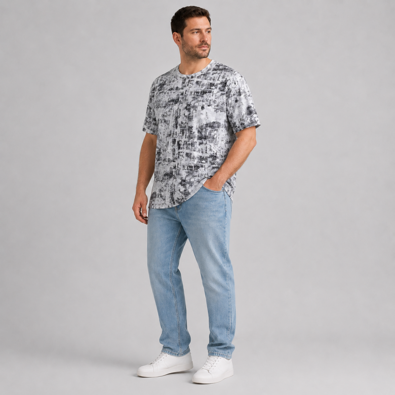 Футболка чоловіча Cracow марлевка 6XL-9XL - великі розміри, вільний крій, 8XL, Сірий
