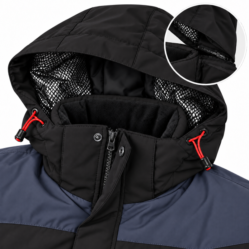 Куртка термо зимняя Audsa мужская M-3XL лыжная,Черный,XXL
