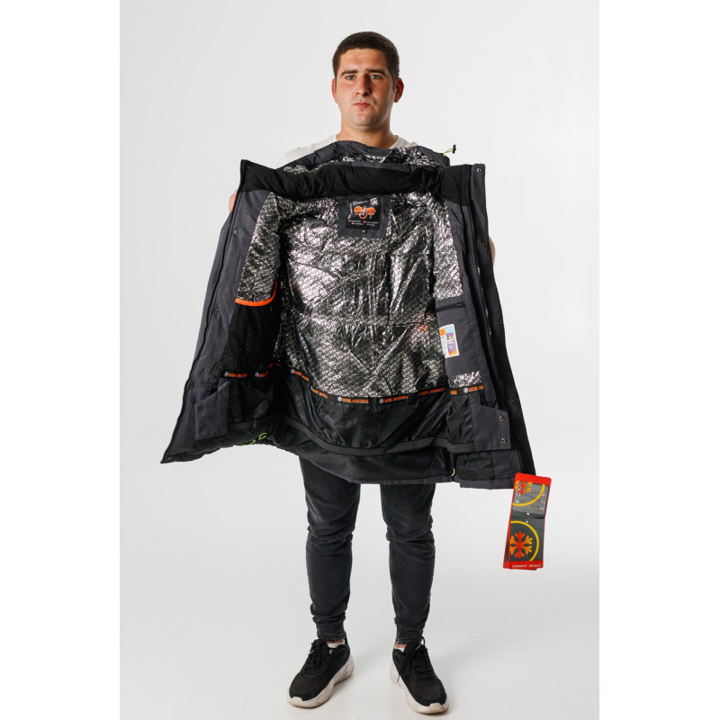 Термокуртка Snow мужская XXL-6XL зимняя мембранная Omni-Heat,4XL, Черный