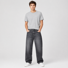 Джинсы широкие Difransel baggy мужские 100% коттон,38  Темно-серый
