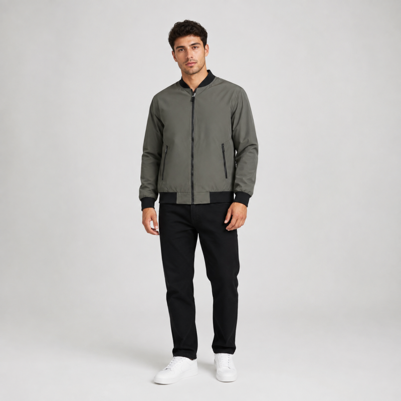 Куртка бомбер демисезонная M.a.d.i.s.s. мужская M-4XL,Серый хаки, M