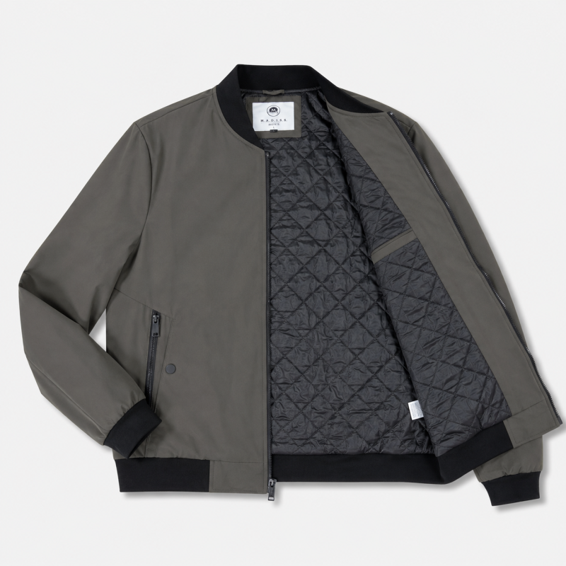 Куртка бомбер демисезонная M.a.d.i.s.s. мужская M-4XL,Серый хаки, M