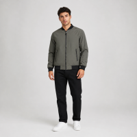 Куртка бомбер демисезонная M.a.d.i.s.s. мужская M-4XL,Серый хаки, XL