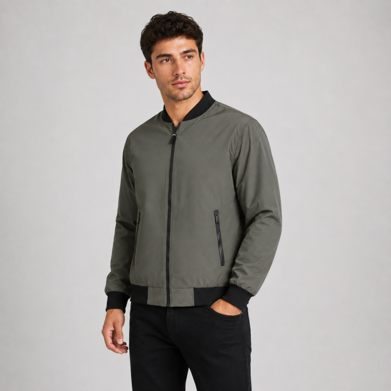 Куртка бомбер демисезонная M.a.d.i.s.s. мужская M-4XL,Серый хаки, XXL