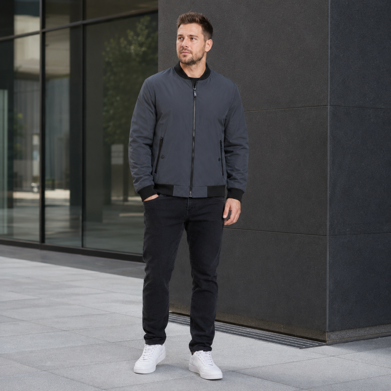 Куртка бомбер демисезонная M.a.d.i.s.s. мужская M-4XL,Синий графит, XL