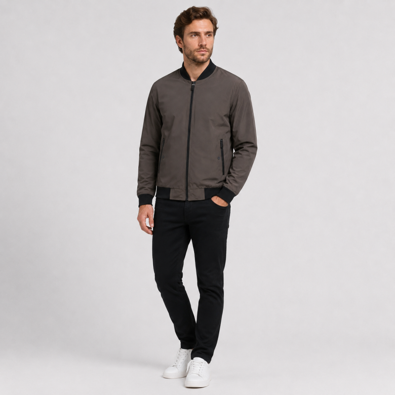 Куртка бомбер демисезонная M.a.d.i.s.s. мужская M-4XL,Темный шоколад, XL