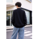Світшот для хлопчика oversize LEB підлітковий щільний без капюшона з принтом, Темно-синій, 152