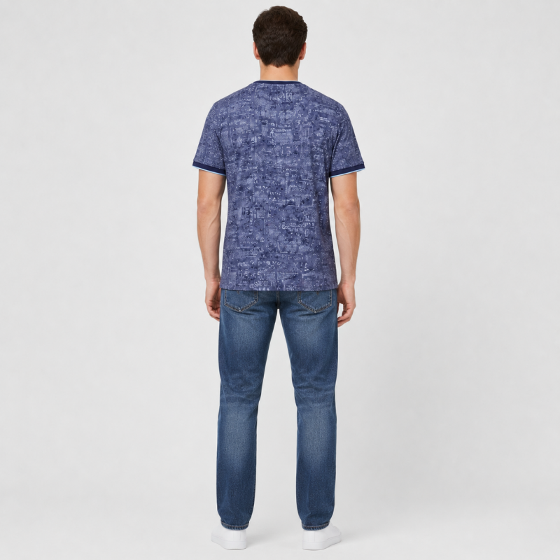 Футболка чоловіча Red-Down 2XL-5XL - великі розміри, 95% бавовна 5% еластан, 5XL, Синій