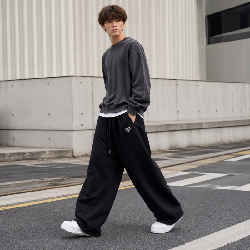 Штани спортивні KDBB для хлопчика підлітка baggy широкі 10-17 років,Чорний, 170
